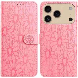Mobigear Flowers iPhone 17 Pro Max Hülle Klapphülle Geldbörse - Pink