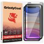 GrizzlyCoat Easy Fit AntiSpy iPhone XS Panzerglas Gehärtetes Glas Displayschutz Privacy - Hüllenfreundlich + Applikator
