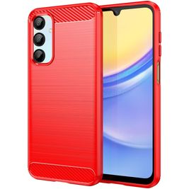 Mobigear Brushed Slim Samsung Galaxy A56 Hülle Flexibles TPU Backcover - Rot