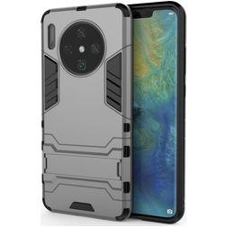 Mobigear Armor Stand Huawei Mate 30 Hülle Hardcase Backcover Stoßfest mit Ständer - Grau