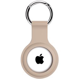 Xccess Keychain Apple AirTag Hülle Flexibles Silikon Schlüsselanhänger - Sand