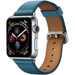 Mobigear Roma Leder Apple Watch Armband Dornschließe - 49/46/45/44 mm - Blau