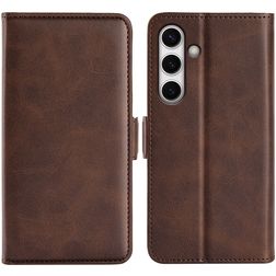 Mobigear Slim Magnet Samsung Galaxy S24 FE Hülle Klapphülle Geldbörse - Braun