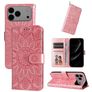 Mobigear Sunflower iPhone 17 Pro Max Hülle Klapphülle Geldbörse - Pink