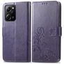 Mobigear Clover POCO X5 Pro Hülle Klapphülle Geldbörse - Lila