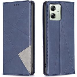 Mobigear Rhombus Slim Motorola Moto G54 Hülle Klapphülle - Blau