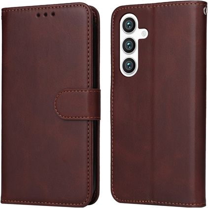 Mobigear Wallet Samsung Galaxy S24 Hülle Klapphülle Geldbörse - Braun