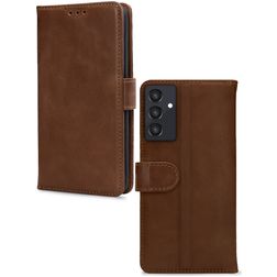 Mobilize Wallet Samsung Galaxy A55 Hülle Echtes Leder Klapphülle Geldbörse - Braun
