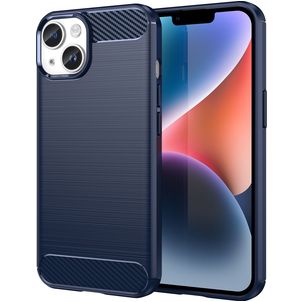 Mobigear Brushed Slim iPhone 15 Hülle Flexibles TPU Backcover - Blau