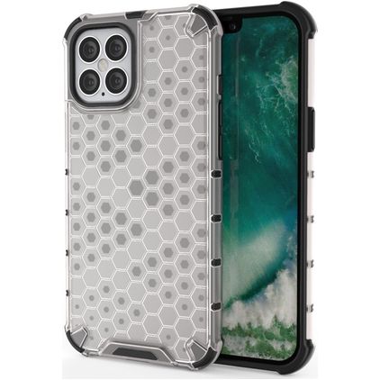 Mobigear Honeycomb iPhone 12 Pro Hülle Hardcase Backcover Stoßfest - Grau