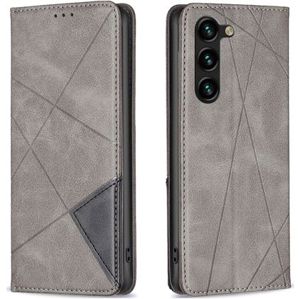 Mobigear Rhombus Slim Samsung Galaxy S23 Plus Hülle Klapphülle - Grau