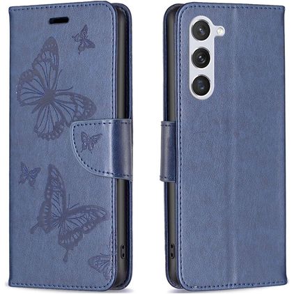 Mobigear Butterfly Samsung Galaxy S23 Hülle Klapphülle Geldbörse - Blau
