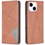 Mobigear Rhombus Slim iPhone 15 Hülle Klapphülle - Braun