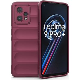 Mobigear Bumpy Realme 9 Pro Plus Hülle Flexibles TPU Backcover - Weinrot