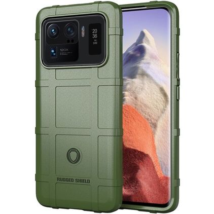 Mobigear Rugged Shield Xiaomi Mi 11 Ultra Hülle Flexibles TPU Backcover Stoßfest - Grün