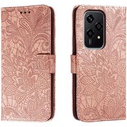 Mobigear Flowers HONOR 200 Lite Hülle Klapphülle Geldbörse - Roségold