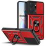 Mobigear Armor Ring Cam Slide HONOR X7A Hülle Hardcase Backcover Stoßfest mit Ringhalter und Kamera Slider - Rot