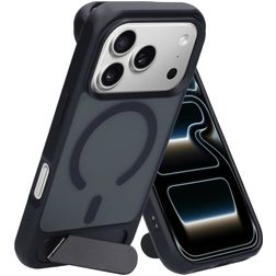 Mobiparts Hardcover iPhone 17 Pro MagSafe Hülle Hardcase Backcover mit Ständer - Satin Black