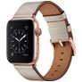 Mobigear Firenze Leder Apple Watch Armband Dornschließe - 49/46/45/44 mm - Beige