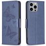 Mobigear Butterfly iPhone 15 Pro Max Hülle Klapphülle Geldbörse - Blau