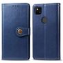 Mobigear Snap Button Google Pixel 4a Hülle Klapphülle Geldbörse - Blau