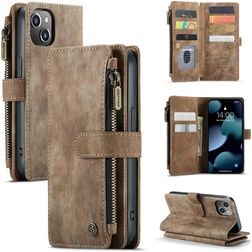 CaseMe C30 iPhone 13 Klapphülle Portemonnaie - Braun