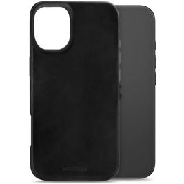 Mobilize Premium iPhone 16 MagSafe Hülle Echtes Leder Backcover - Schwarz
