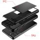 Mobigear Card Samsung Galaxy S21 Ultra Hülle Hardcase Backcover Stoßfest mit Kartenhalter - Silber