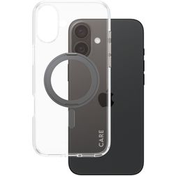 CARE by PanzerGlass Kickstand iPhone 16 Plus MagSafe Hardcase Backcover mit Ständer - Transparent / Schwarz