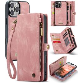 Caseme 008 iPhone 16 Pro Max Hülle Abnehmbare 2in1 Klapphülle Geldbörse - Pink