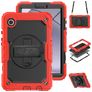 Mobigear SureGrip Xtreme Samsung Galaxy Tab A9 (2023) Hülle Kunststoff,Silikon Backcover + Schulterträger + Ständer - Rot