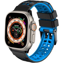 Mobigear Aero Armor Silikon Apple Watch Armband Dornschließe - 49/46/45/44 mm - Schwarz / Blau