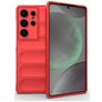 Mobigear Bumpy Samsung Galaxy S25 Ultra Hülle Flexibles TPU Backcover - Rot