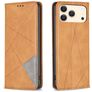 Mobigear Rhombus Slim iPhone 18 Pro Hülle Klapphülle - Cognac