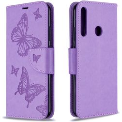 Mobigear Butterfly Huawei P40 Lite E Klapphülle Portemonnaie - Lila