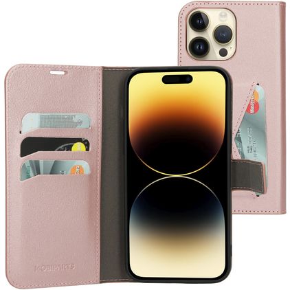 Mobiparts Classic Wallet iPhone 14 Pro Max Hülle Klapphülle Geldbörse - Pink