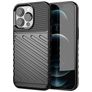 Mobigear Groove iPhone 13 Pro Max Hülle Flexibles TPU Backcover - Schwarz
