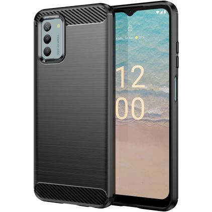 Mobigear Brushed Slim Nokia G42 Hülle Flexibles TPU Backcover - Schwarz