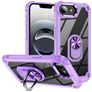 Mobigear Crystal Ring iPhone 16e Hülle Hardcase Backcover mit Ringhalter - Lila
