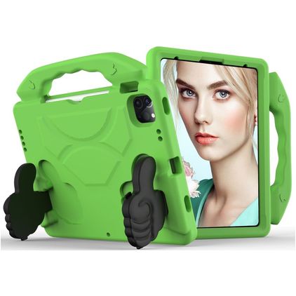 Mobigear Thumbs Up iPad Air 5 (2022) Tablet Hülle für Kinder mit Tragegriff - Grün
