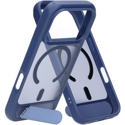 Mobiparts Hardcover iPhone 18 Pro MagSafe Hülle Hardcase Backcover mit Ständer - Satin Blue
