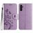 Mobigear Flowers Samsung Galaxy A36 Hülle Klapphülle Geldbörse - Lila