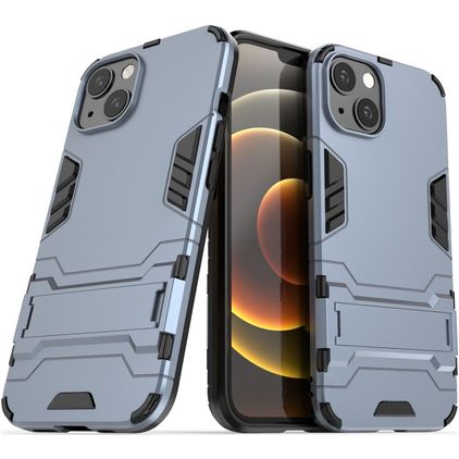 Mobigear Armor Stand iPhone 13 Hülle Hardcase Backcover Stoßfest mit Ständer - Blau