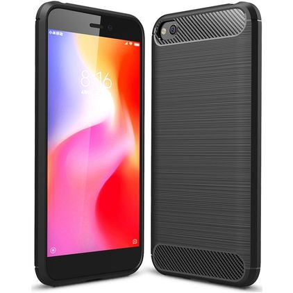 Mobigear Brushed Slim Xiaomi Redmi Go Hülle Flexibles TPU Backcover - Schwarz