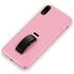 Mobigear Rubber Ring iPhone XS Max Hülle Hardcase Backcover mit Ringhalter - Pink