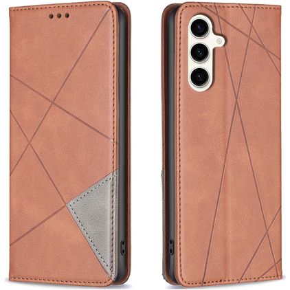 Mobigear Rhombus Slim Samsung Galaxy S23 FE Hülle Klapphülle - Braun