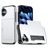 Mobigear Card iPhone 18 Hülle Hardcase Backcover Stoßfest mit Kartenhalter - Silber