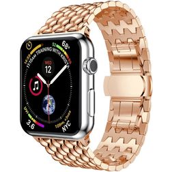 Mobigear Dragon Edelstahl Apple Watch Armband Faltschließe - 49/46/45/44 mm - Roségold