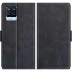 Mobigear Slim Magnet Realme 8 Hülle Klapphülle Geldbörse - Schwarz