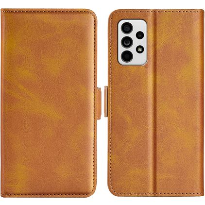 Mobigear Slim Magnet Samsung Galaxy A33 Hülle Klapphülle Geldbörse - Cognac
